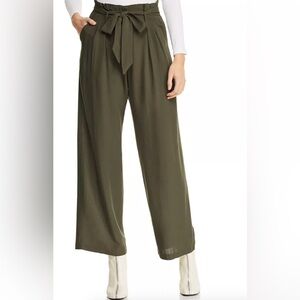 Aqua Navy Paperbag Pants